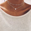 Simple Style Heart Shape Alloy Plating Women'S Layered Necklaces