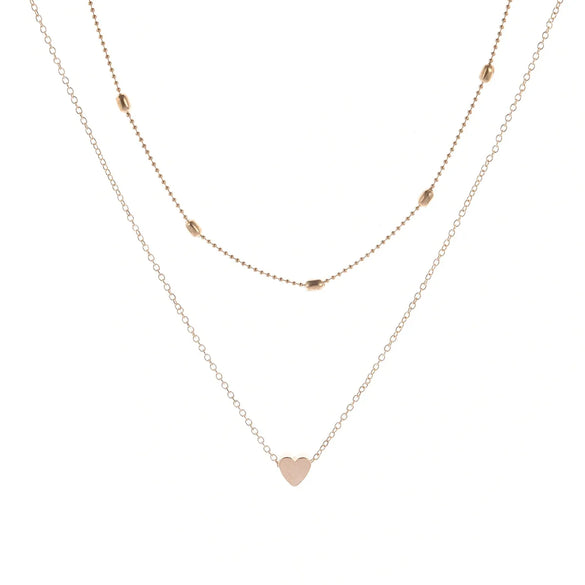 Simple Style Heart Shape Alloy Plating Women'S Layered Necklaces