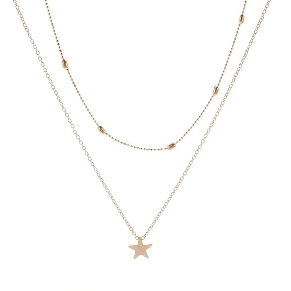 Simple Style Heart Shape Alloy Plating Women'S Layered Necklaces