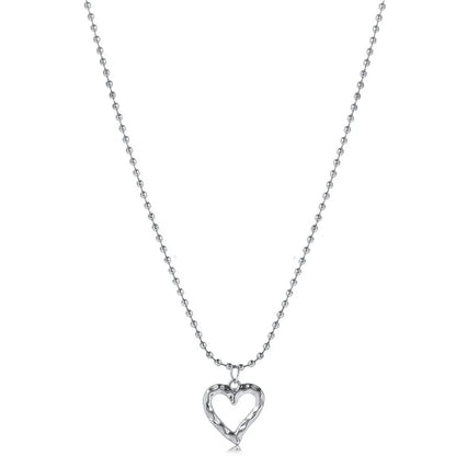 Simple Style Heart Shape Alloy Plating Women'S Pendant Necklace