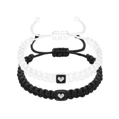 Simple Style Heart Shape Alloy Rope Wholesale Drawstring Bracelets