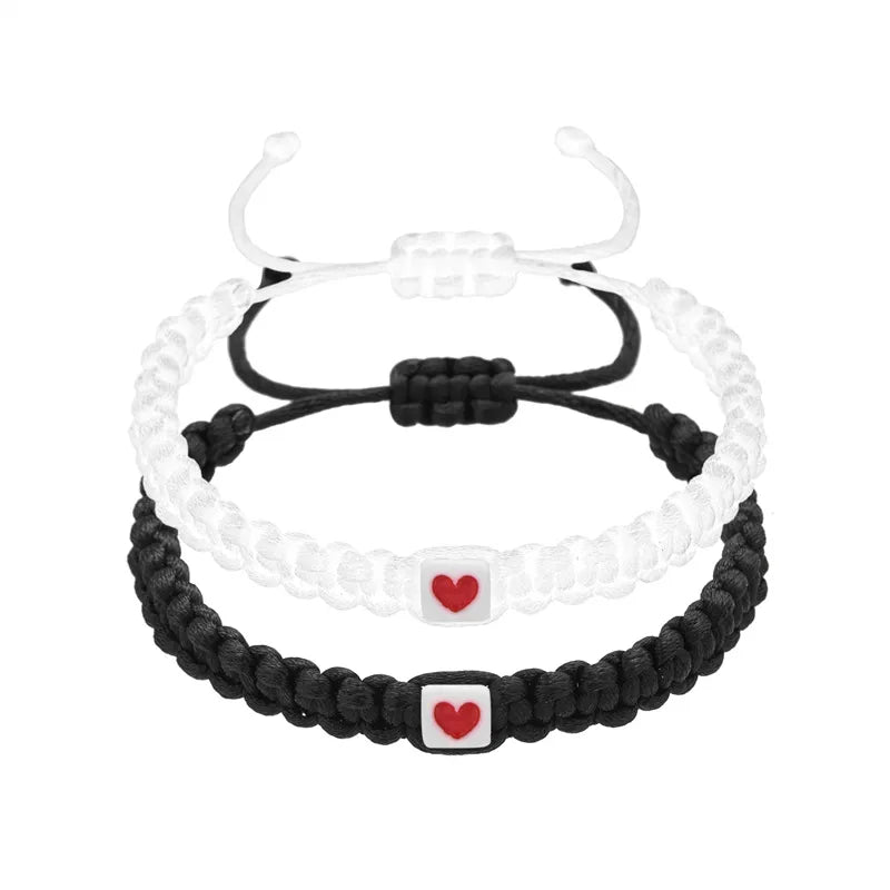 Simple Style Heart Shape Alloy Rope Wholesale Drawstring Bracelets