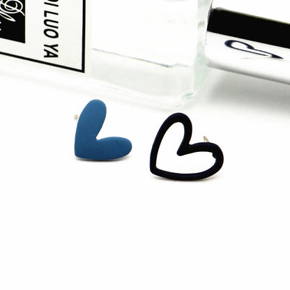 Simple Style Heart Shape Alloy Stoving Varnish Ear Studs