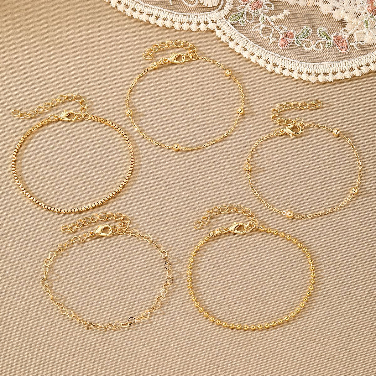 Simple Style Heart Shape Alloy Wholesale Bracelets