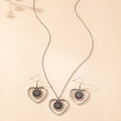 Simple Style Heart Shape Alloy Women'S Jewelry Set