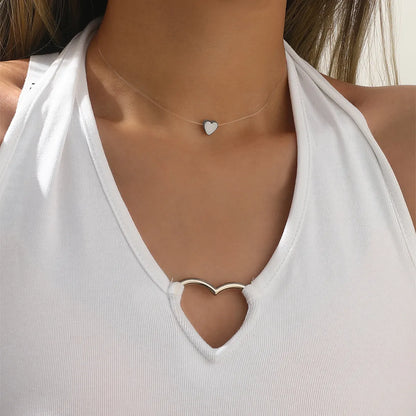 Simple Style Heart Shape Alloy Women'S Pendant Necklace