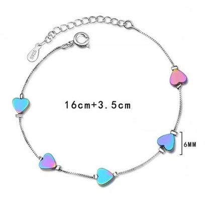 Simple Style Heart Shape Artificial Stone Copper White Gold Plated Bracelets In Bulk