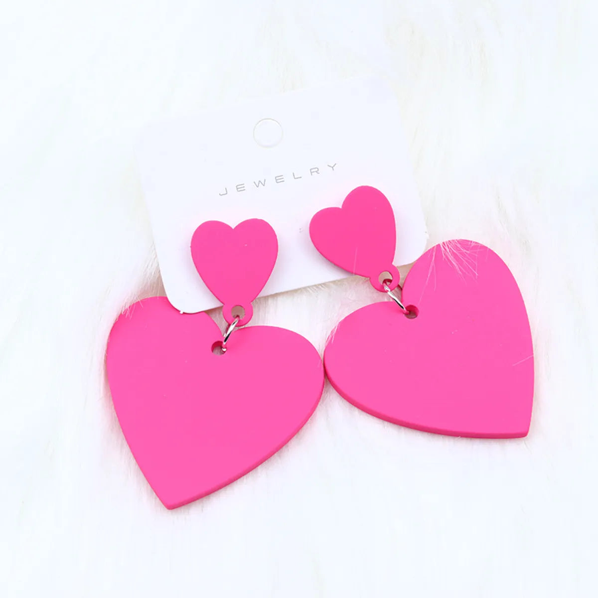 Simple Style Heart Shape Arylic Stoving Varnish Women's Drop Earrings 1 Pair