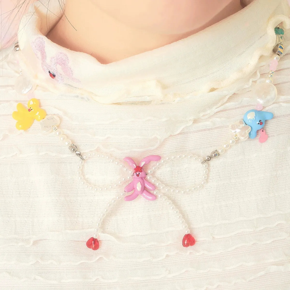 Simple Style Heart Shape Bow Knot Alloy Wholesale Necklace