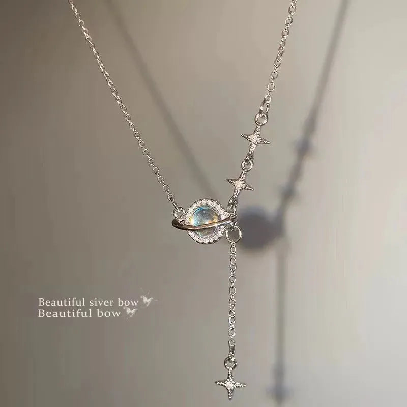 Simple Style Heart Shape Bow Knot Titanium Steel Inlay Zircon Pendant Necklace