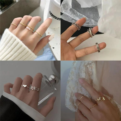 Simple Style Heart Shape Butterfly Gold Plated Silver Plated Artificial Pearls Artificial Diamond Alloy Wholesale Rings