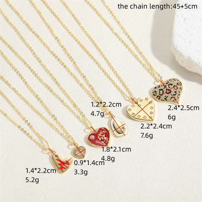 Simple Style Heart Shape Copper 14k Gold Plated Zircon Pendant Necklace In Bulk