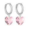 Simple Style Heart Shape Copper Drop Earrings Plating Artificial Crystal Copper Earrings