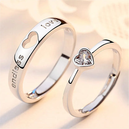 Simple Style Heart Shape Copper Inlay Artificial Gemstones Rings 1 Piece