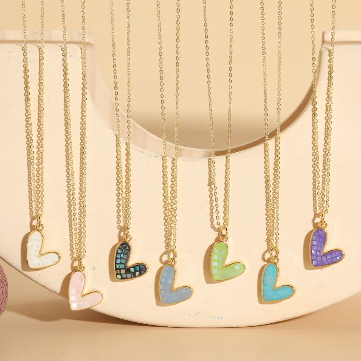 Simple Style Heart Shape Copper Plating Chain 14k Gold Plated Pendant Necklace