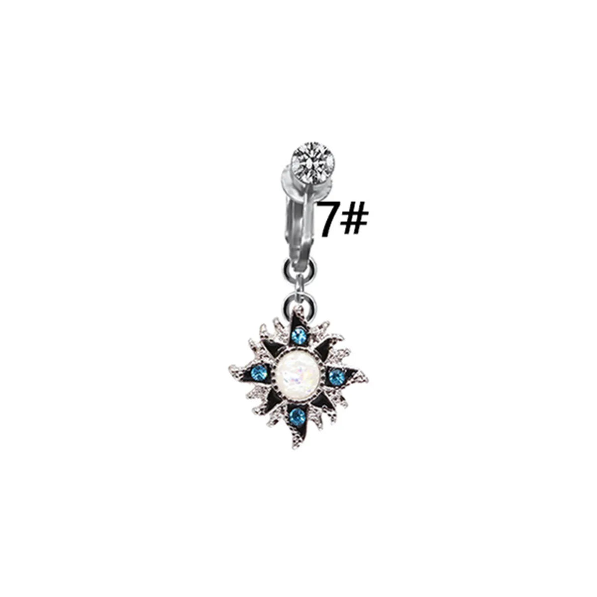 Simple Style Heart Shape Eye Stainless Steel Copper Plating Inlay Zircon White Gold Plated Gold Plated Belly Ring