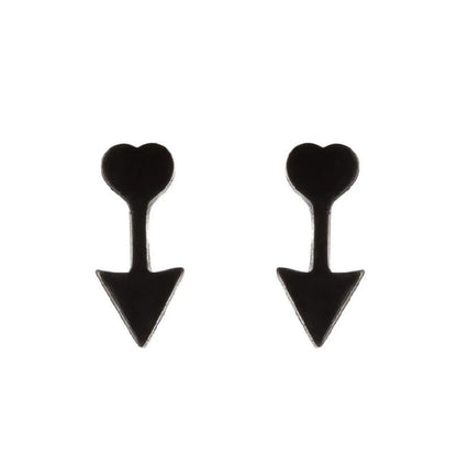 Simple Style Heart Shape Flower Stainless Steel Ear Studs 1 Pair