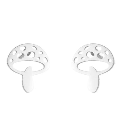 Simple Style Heart Shape Flower Stainless Steel Ear Studs 1 Pair