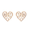 Simple Style Heart Shape Flower Stainless Steel Ear Studs 1 Pair