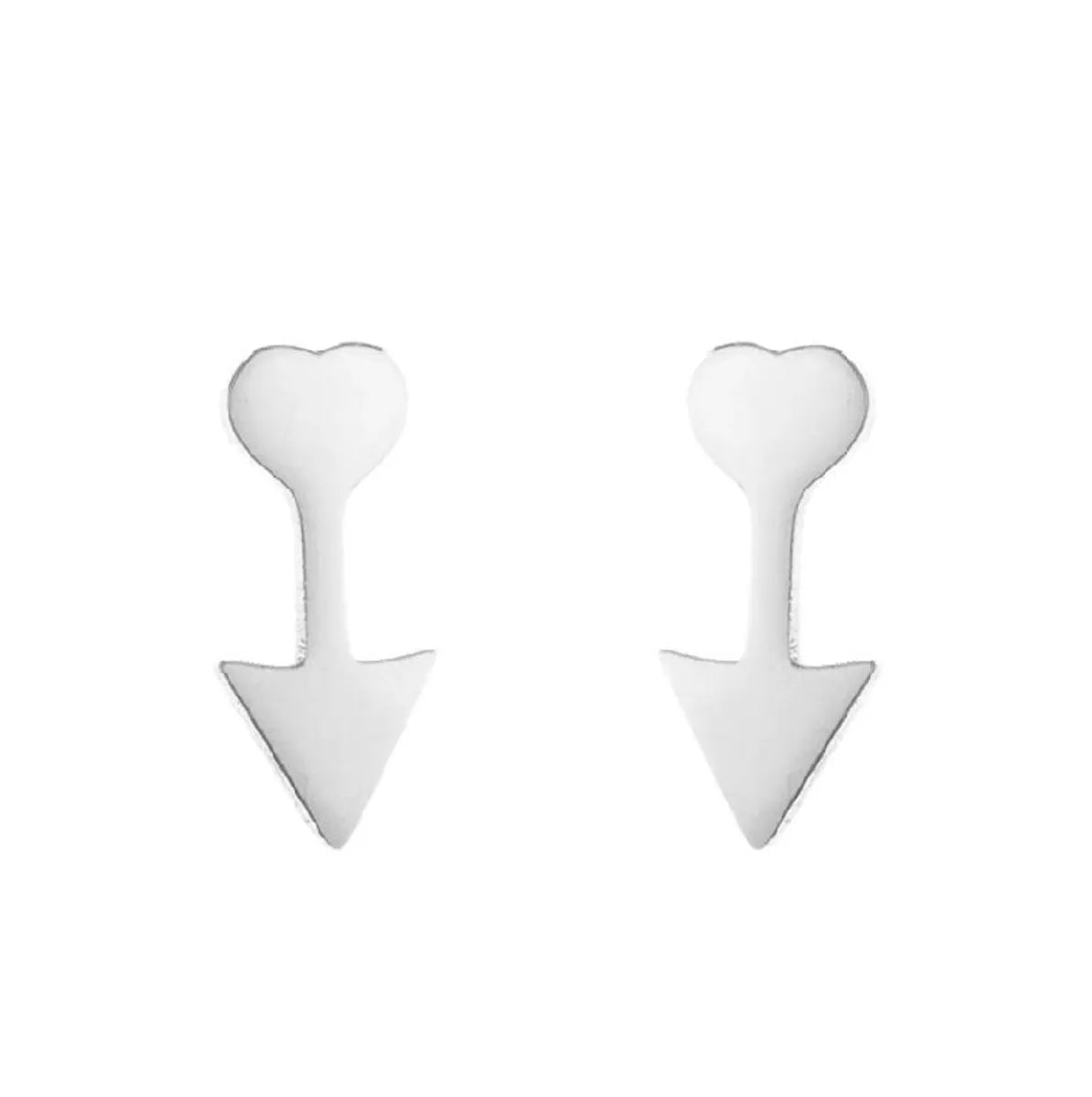 Simple Style Heart Shape Flower Stainless Steel Ear Studs 1 Pair