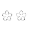 Simple Style Heart Shape Flower Stainless Steel Ear Studs 1 Pair