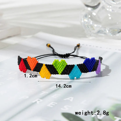 Simple Style Heart Shape Glass Rope Wholesale Bracelets