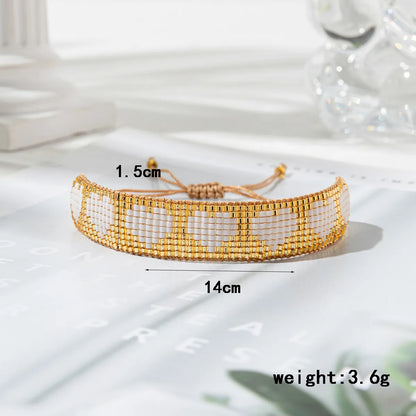 Simple Style Heart Shape Glass Rope Wholesale Bracelets