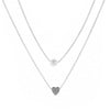 Wholesale Jewelry Simple Style Heart Shape Imitation Pearl Zircon Inlay Pendant Necklace