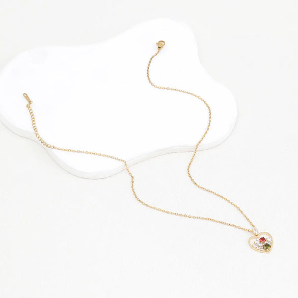 Wholesale Simple Style Heart Shape Key Stainless Steel Copper Enamel Plating Inlay Zircon Pendant Necklace