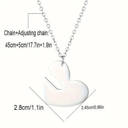 Simple Style Heart Shape Key Stainless Steel Plating 18k Gold Plated Pendant Necklace