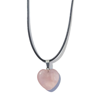 Simple Style Heart Shape Natural Stone Polishing Pendant Necklace 1 Piece