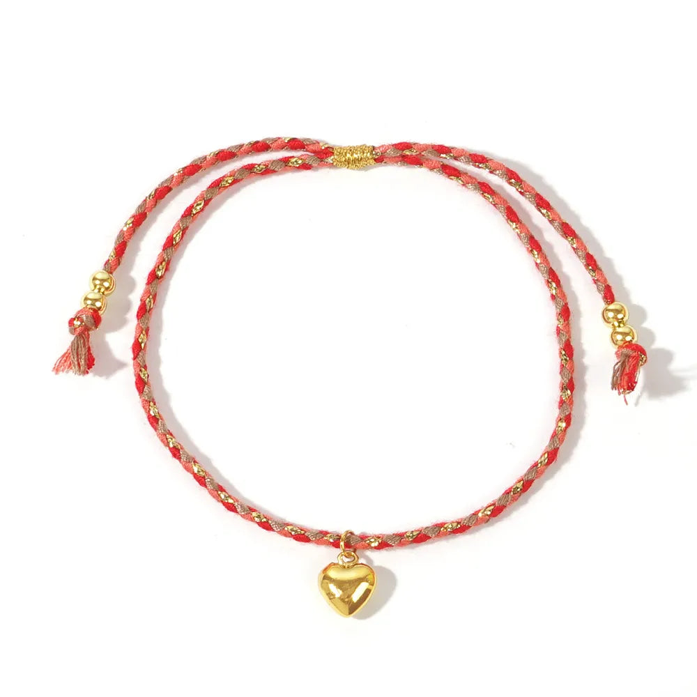 Simple Style Heart Shape Polyester Copper Wholesale Bracelets