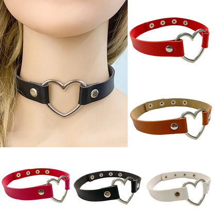 Simple Style Heart Shape Pu Leather Wholesale Choker