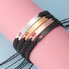 Simple Style Customization Laser Engraving Heart Shape Rectangle Titanium Steel 18K Gold Plated Titanium Steel Bracelets In Bulk