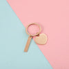 Simple Style Customization Laser Engraving Heart Shape Rectangle Titanium Steel Unisex Keychain