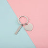 Simple Style Customization Laser Engraving Heart Shape Rectangle Titanium Steel Unisex Keychain