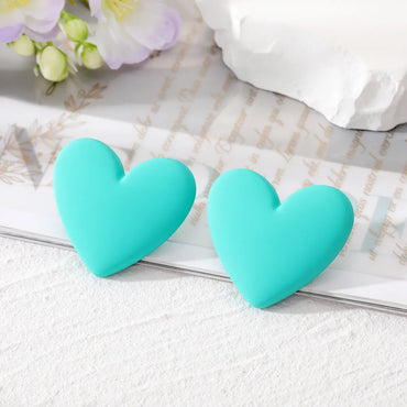 Simple Style Heart Shape Resin Ear Studs 1 Pair