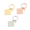 Simple Style Customization Laser Engraving Heart Shape Rhombus Stainless Steel Polishing Plating 18K Gold Plated Keychain