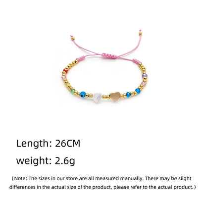 Simple Style Heart Shape Rope Metal Knitting Women'S Bracelets