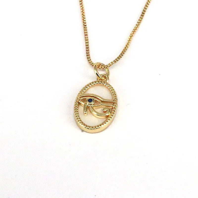 Simple Style Heart Shape Shell Plating Inlay Zircon Gold Plated Women'S Pendant Necklace