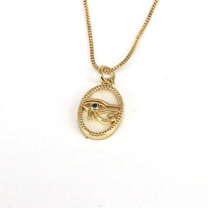 Simple Style Heart Shape Shell Plating Inlay Zircon Gold Plated Women'S Pendant Necklace