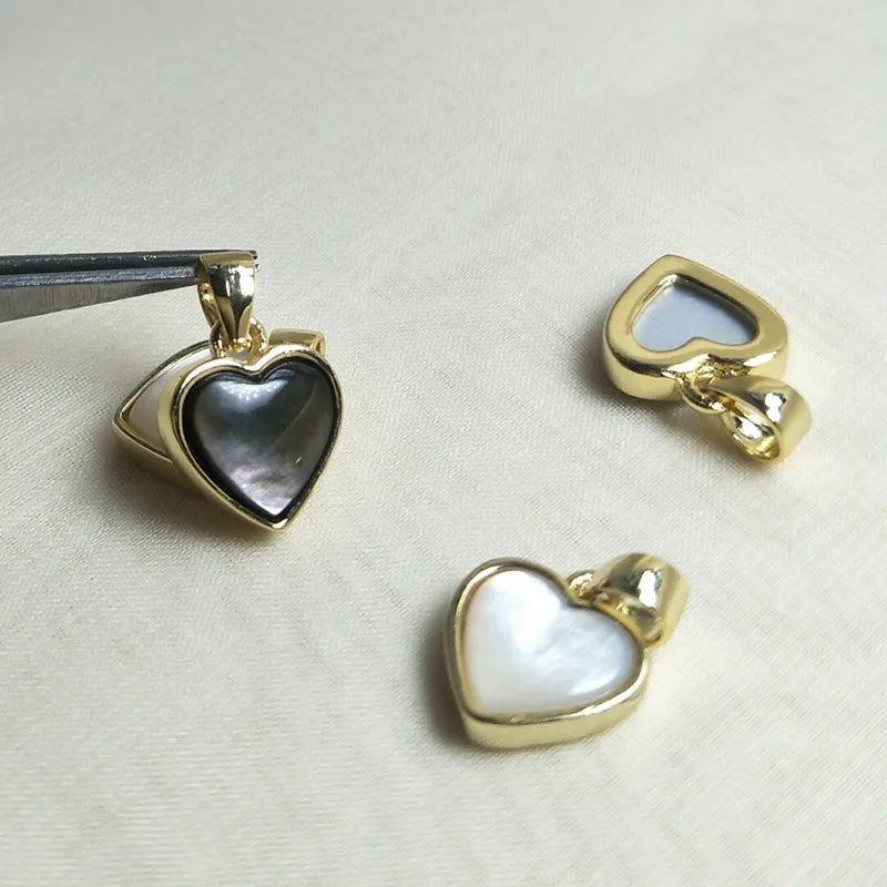 Simple Style Heart Shape Shell Plating Jewelry Accessories