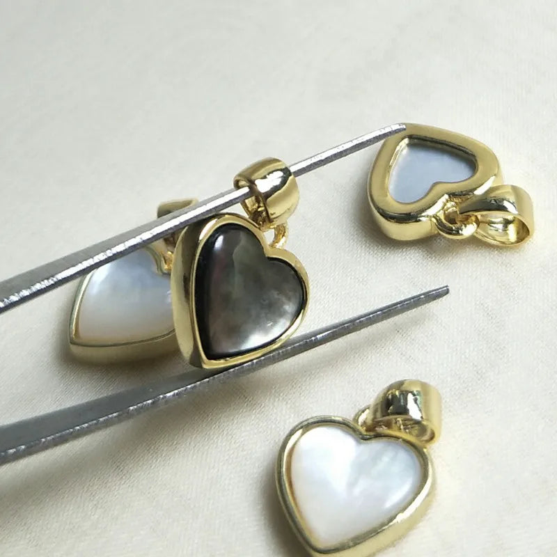 Simple Style Heart Shape Shell Plating Jewelry Accessories