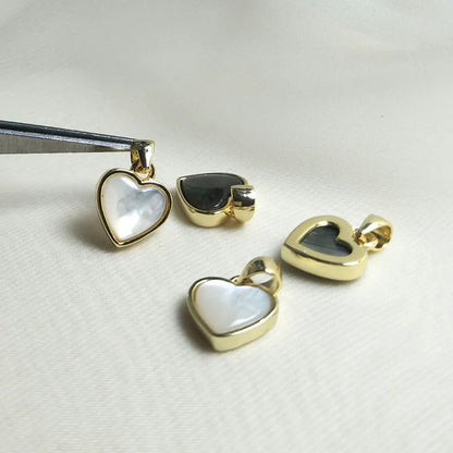 Simple Style Heart Shape Shell Plating Jewelry Accessories