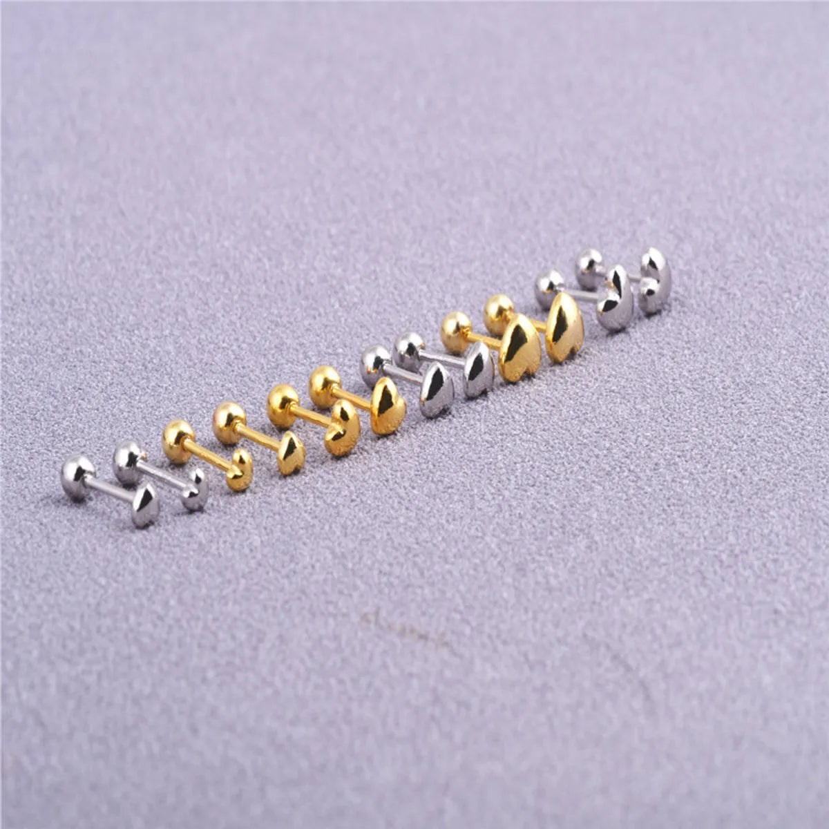 Simple Style Heart Shape Silver Plating Ear Studs 1 Pair