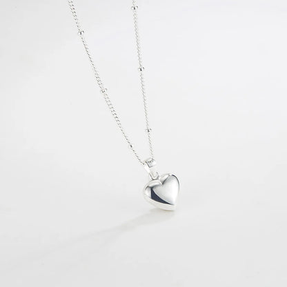 Simple Style Heart Shape Silver Plating Pendant Necklace 1 Piece