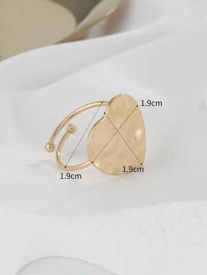 Simple Style Heart Shape Solid Color Stainless Steel Plating 18k Gold Plated Open Rings