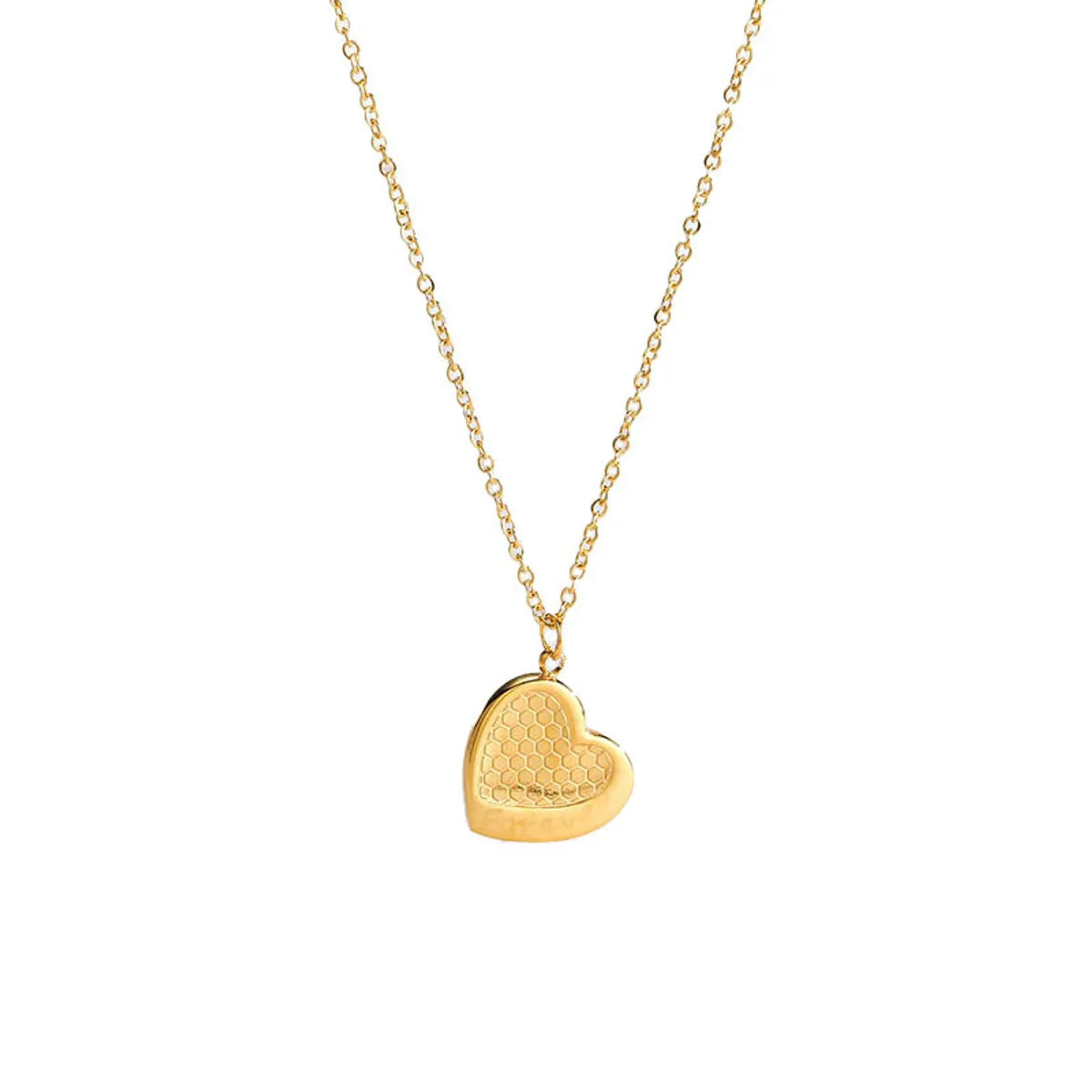 Simple Style Heart Shape Solid Color Titanium Steel Plating 18k Gold Plated Pendant Necklace