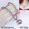 Wholesale Jewelry Simple Style Heart Shape Stainless Steel 18K Gold Plated Chain Bracelets Necklace