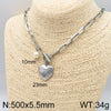 Wholesale Jewelry Simple Style Heart Shape Stainless Steel 18K Gold Plated Chain Bracelets Necklace